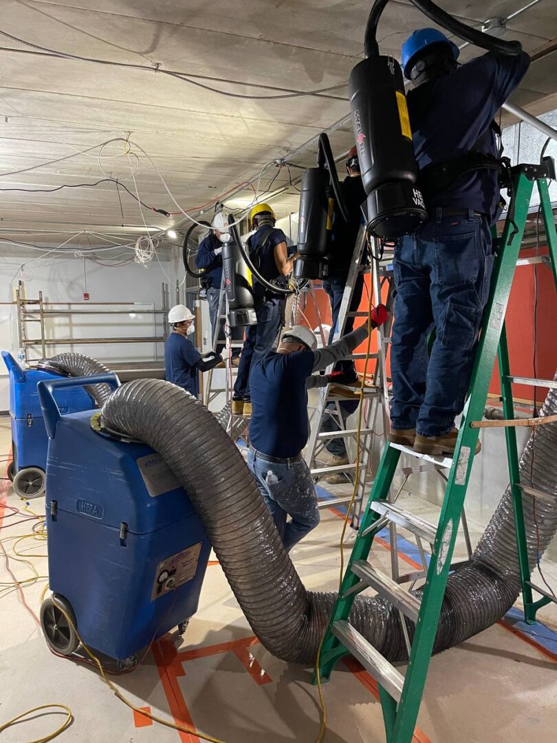 AH-CHOO commercial crew on commercial job site