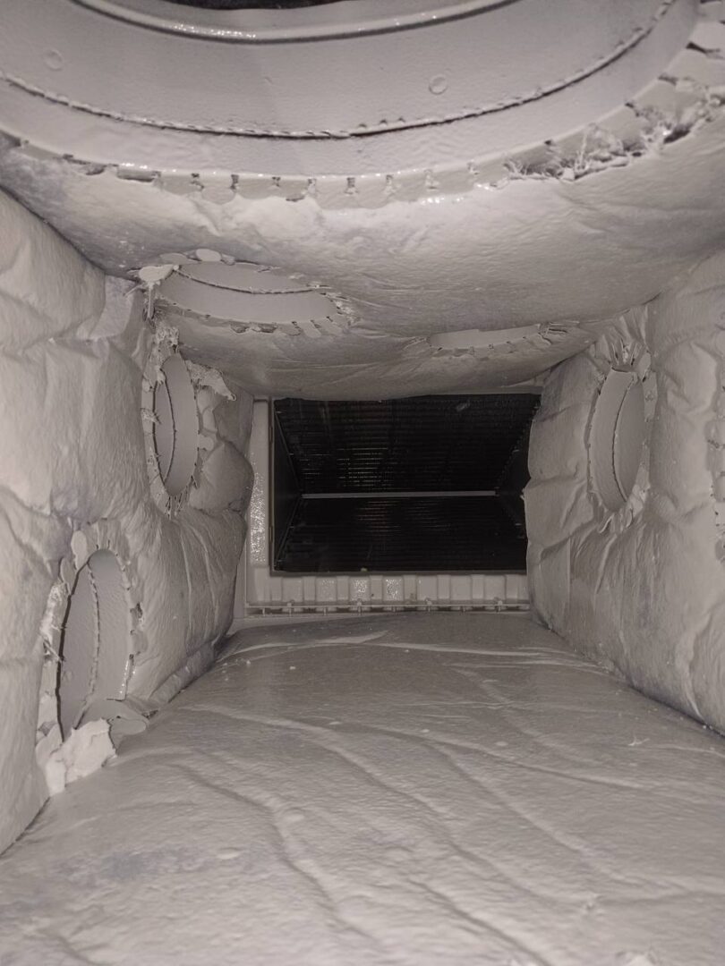 Anti-microbial coating applied to duct interior